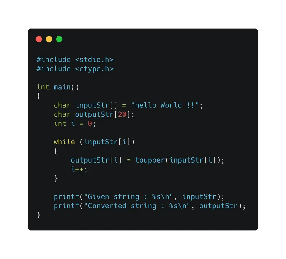 c toupper example