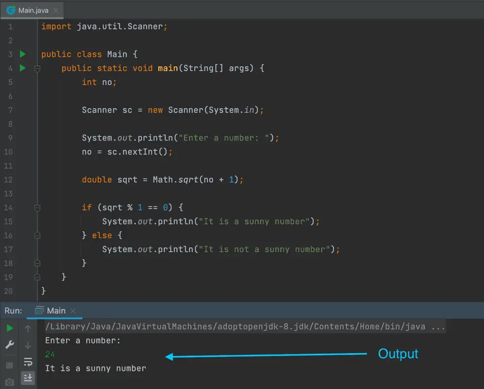 Java modulo sunny number