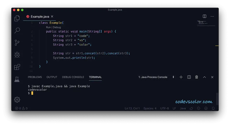 Java multiple concat example