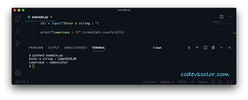 Python casefold example