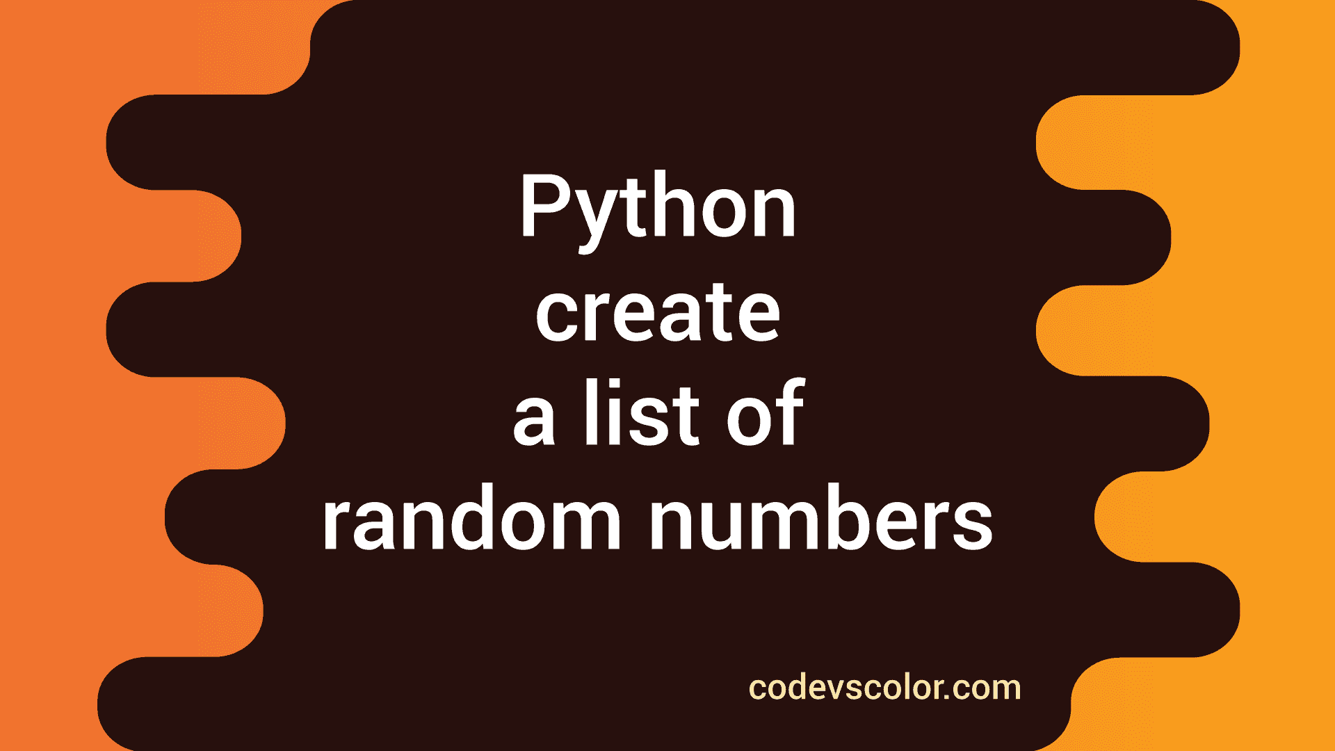 Python program to create a list of random numbers - CodeVsColor