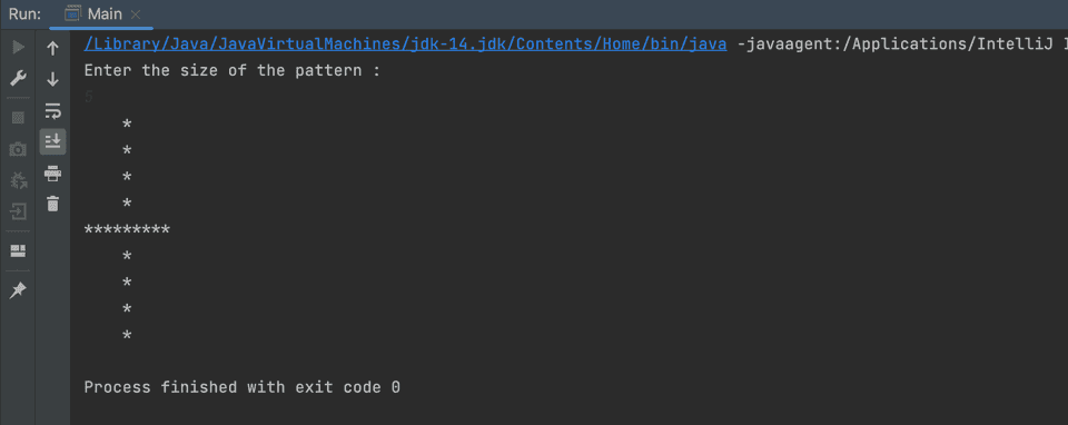 Java example print plus pattern