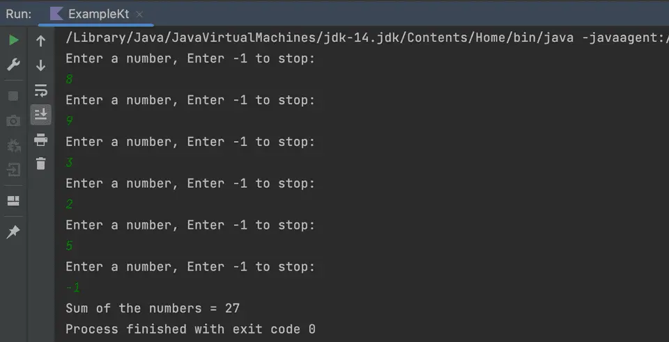 Kotlin example add two numbers