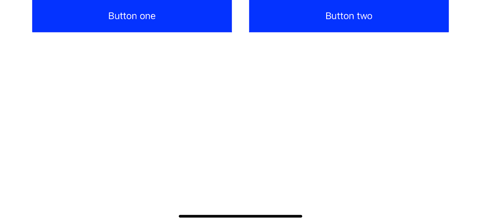 React Native two buttons horizontally