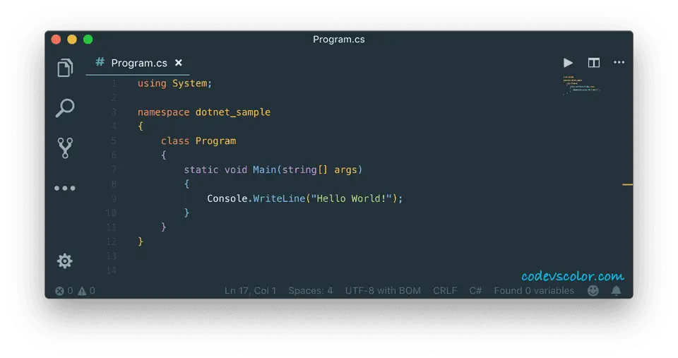 c sharp program on terminal