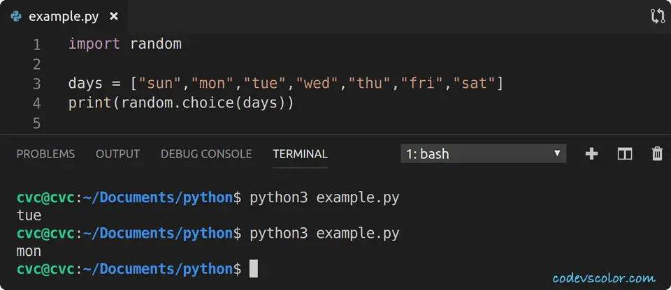 python random element in sequence