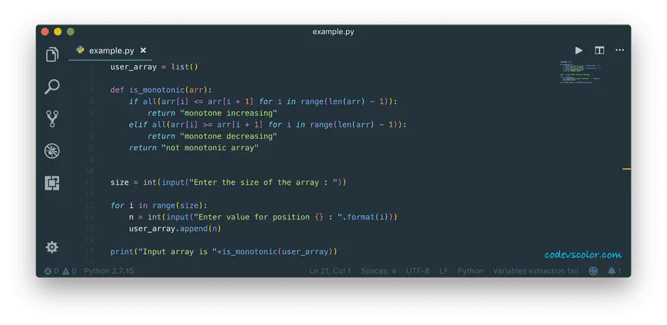 python check monotonic array