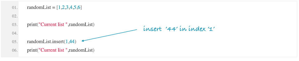 python insert element to list