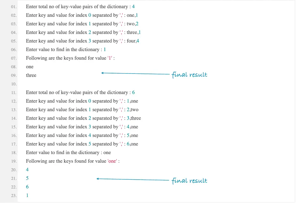 python dictionary find keys with same value