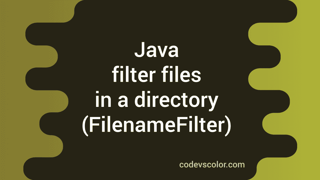 java file isdirectory() method example Images High... Java example to filter files in a directory using FilenameFilter ...
