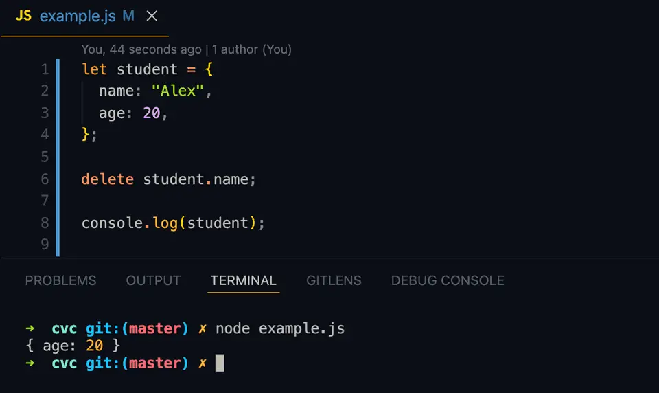 JavaScript remove object property