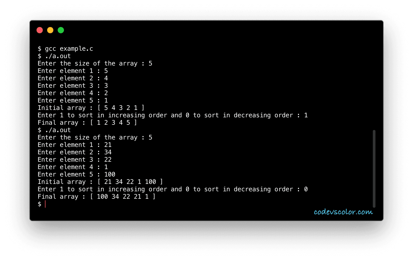 Call user func. Enter Size of array. Array sort MDN. Update GITHUB.