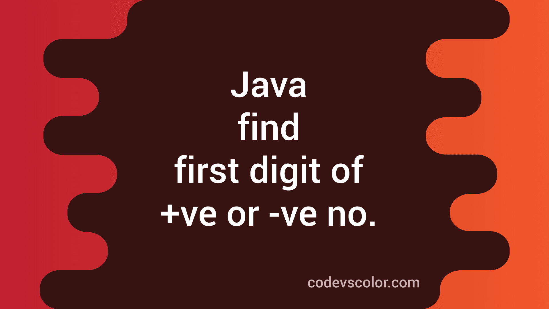 Java Program to find the first digit of a positive or negative number ...