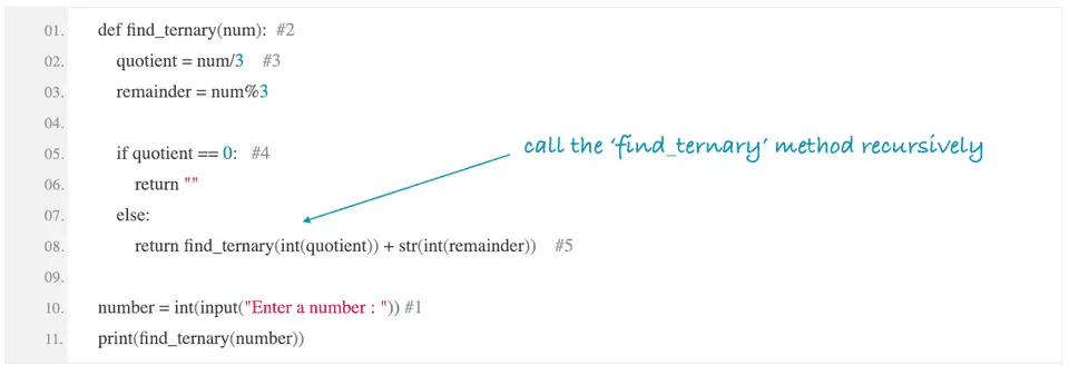 python decimal to ternary