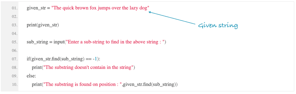 python find substring 