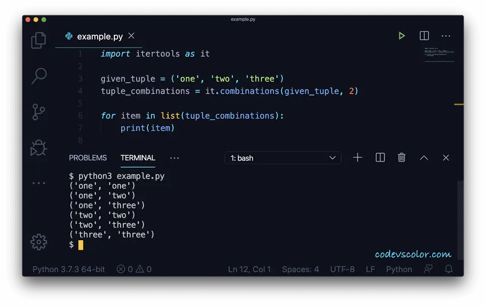 Python tuple combinations