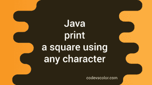 Java program to print a square using any character - CodeVsColor