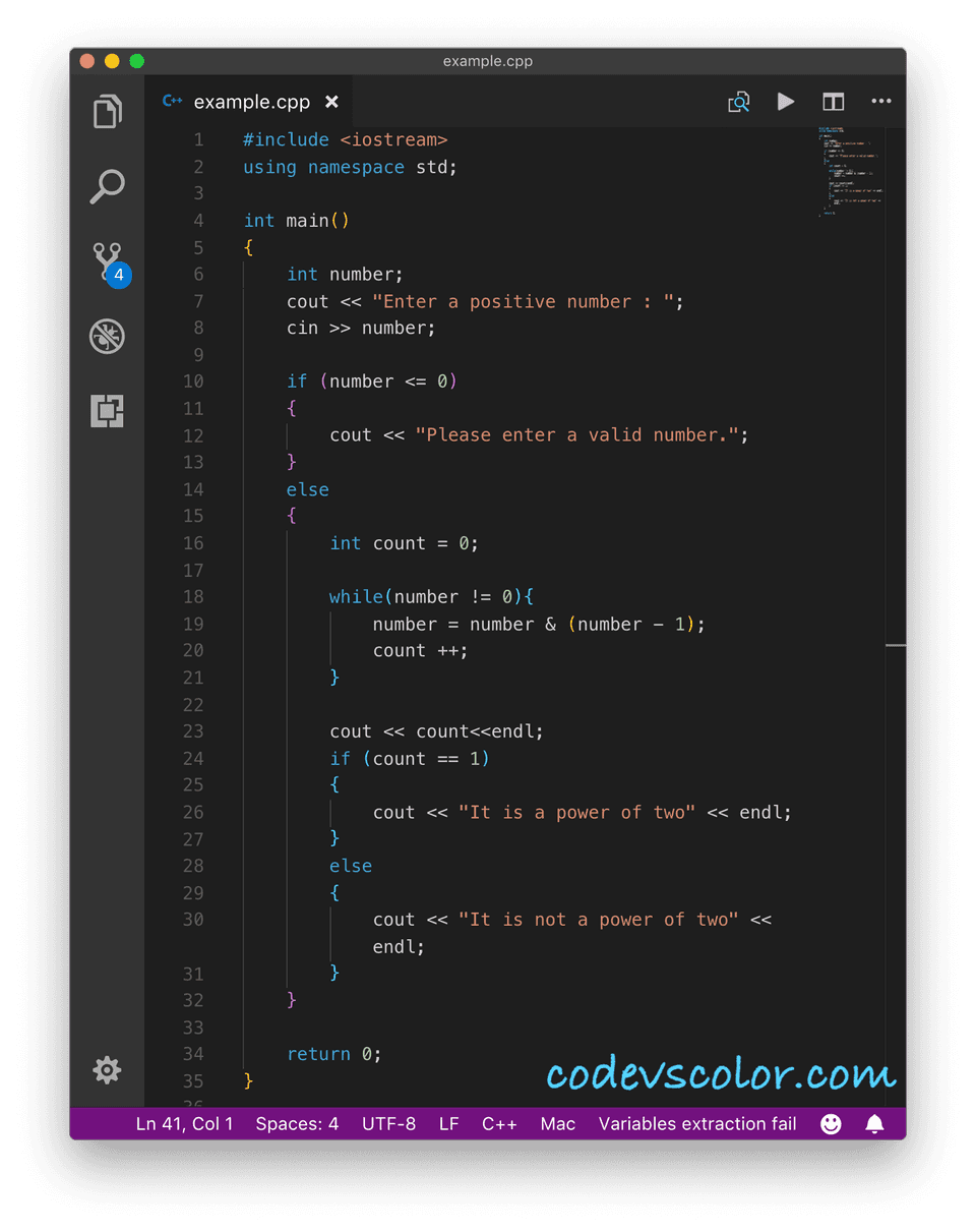 c++ check if a number is power of 2