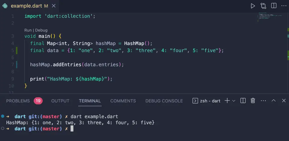 Dart example addEntries