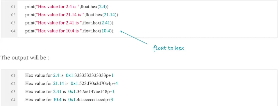 python int float to hex