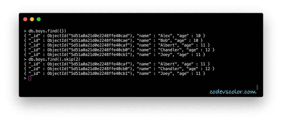 mongodb skip example2