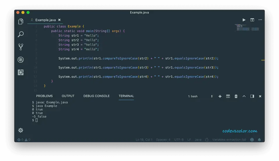 Java compareToIgnoreCase vs equalsIgnoreCase